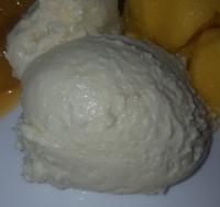 Marzipanmousse mit 1/3 weniger Gelatine u Orangensauce