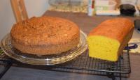 Kürbiskuchen und Kürbisbrot.