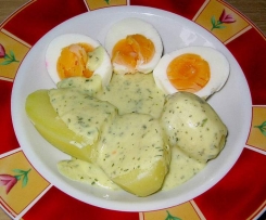 Eier in Senfsoße mit Kartoffeln