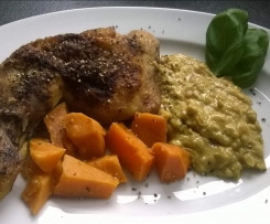 Amerikanisches Curry-Huhn mit Süsskartoffeln