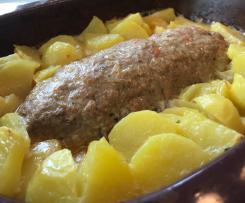 Paprika-Hackbraten mit Rahmkartoffeln