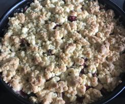 Rhabarber-Streuselkuchen mit Pudding ohne Matsch