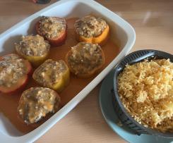Paprika gefüllt mit Hackfleisch & Reis