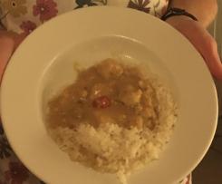 Curry-Geschnetzeltes mit Reis