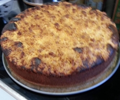 Versunkenes Obst oder Obststreuselkuchen