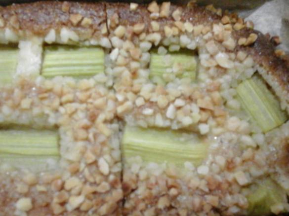 Rhabarber Marzipan Blechkuchen 