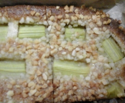 Rhabarber Marzipan Blechkuchen 
