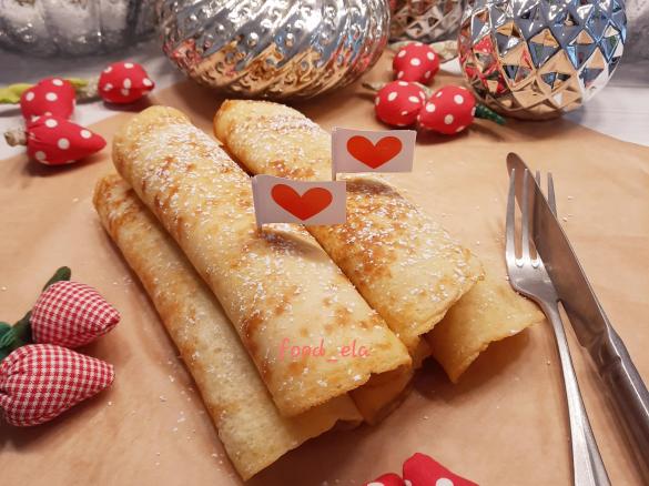 Süße Pfannkuchen, mit Eischnee