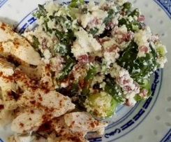 Rosenkohl-Bohnen-Feta-Gemsich