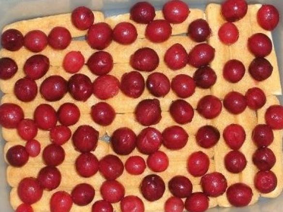 Stachelbeertiramisu mit roten Stachelbeeren