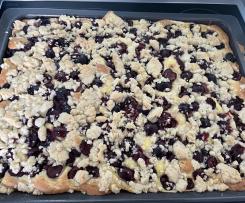 Kirsch-Vanille-Streusel Kuchen vom Blech