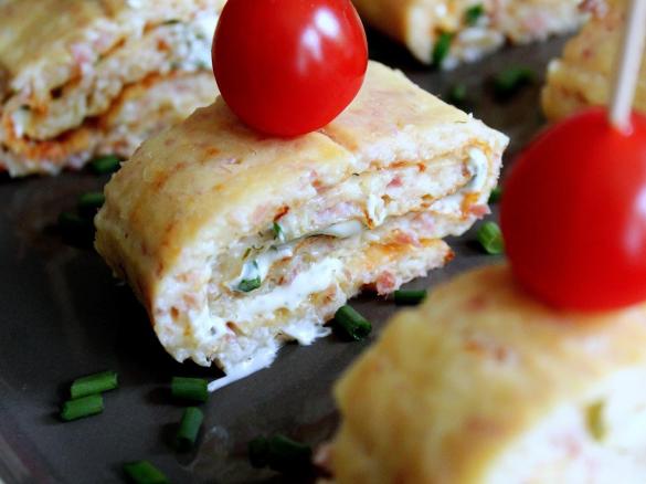 Herzhafte Pfannkuchenrolle