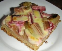 Rhabarberkuchen mit Quarkguss (Blech) - Rezept d. Tages 19.05.2012