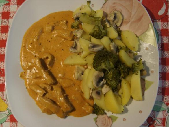 Geschnetzeltes mit Gemüse