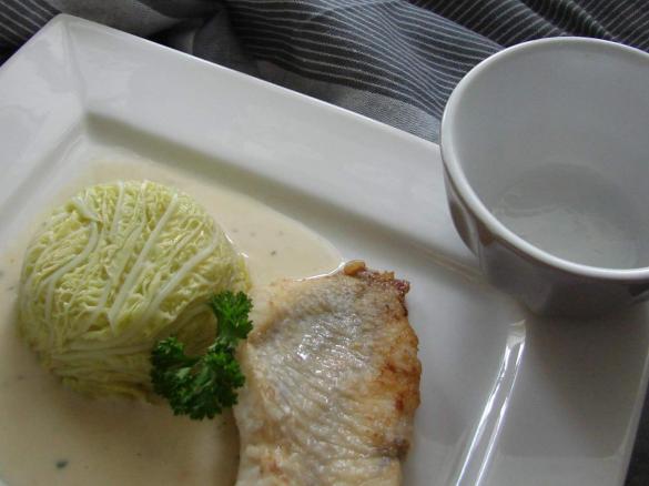 Wirsing mit Meerertichsoße