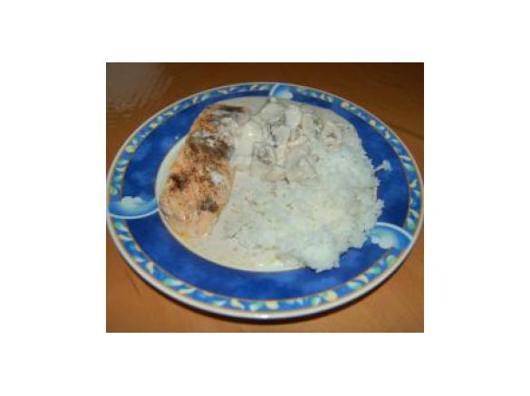 Lachs mit Champignonsahne