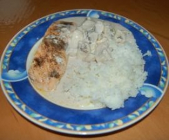 Lachs mit Champignonsahne