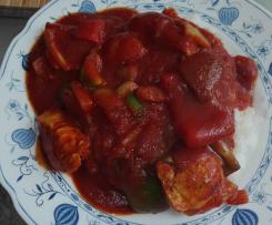 Schnelles Schaschlik ohne Spieß mit Reis Weight Watchers