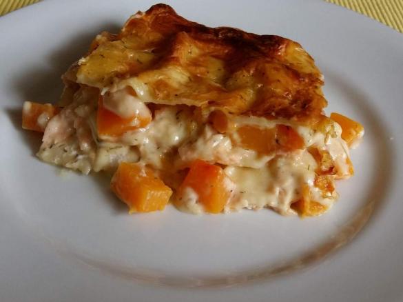 Kürbis- Lachs Lasagne 