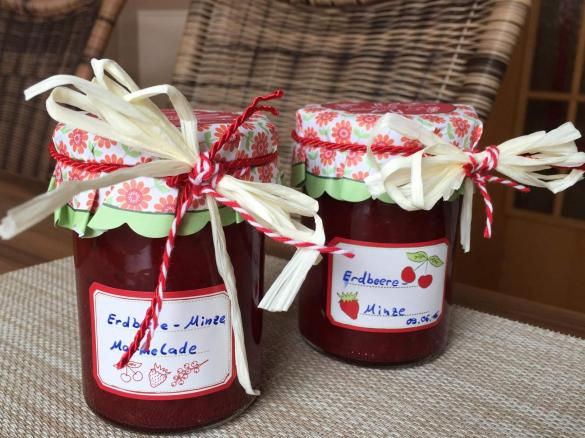 Erdbeermarmelade mit Minze