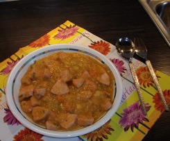 Variation von Wurstgulasch mit Kartoffeln