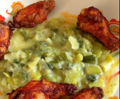 chicken wings auf porre kokos bett