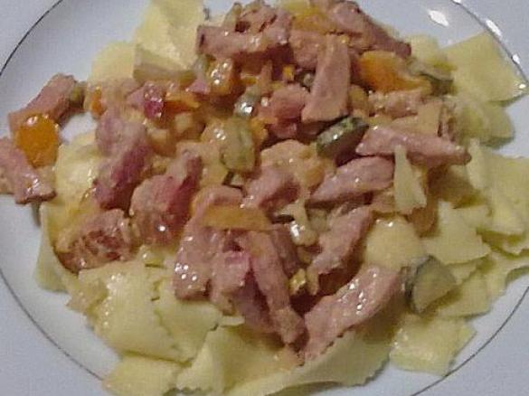 Geschnetzeltes mit Kassler