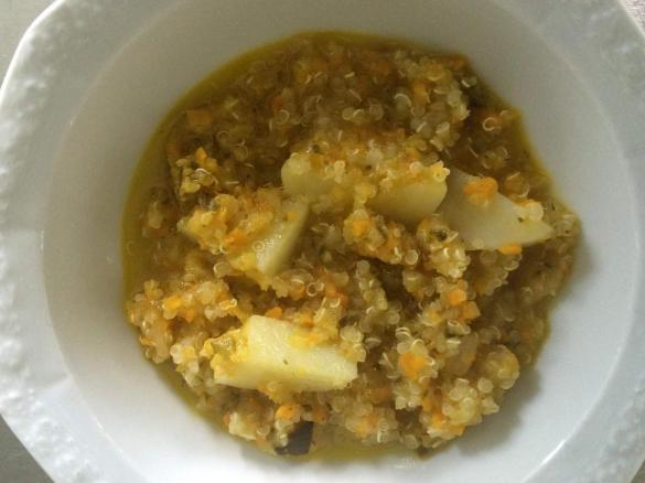 Eintopf / Suppe a la Lydia mit Kartoffeln u Graupen / vegan 20 Min. fertig. / auch to go!