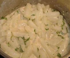 Kartoffeln mit Rahmkohlrabi und Bratwurst (All- In ONE)