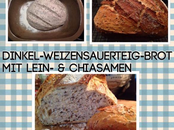 Feierabendbrot * Dinkel-Weizensauerteig-Brot mit Lein- & Chiasamen