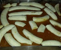 Bananen Kuchen auf dem Blech