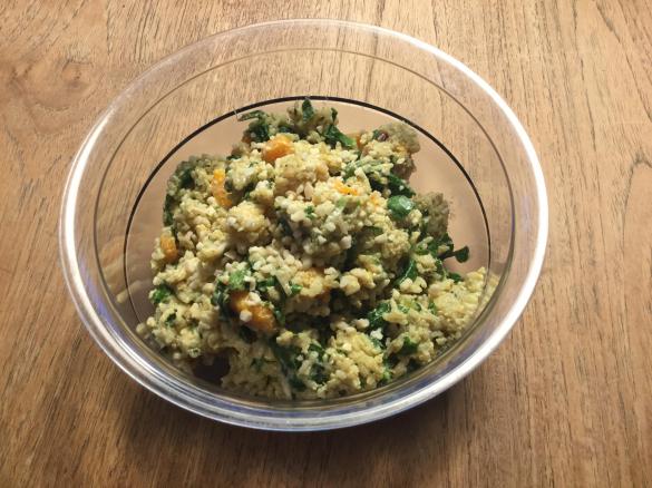 Gewürzreis mit Spinat (vegan)