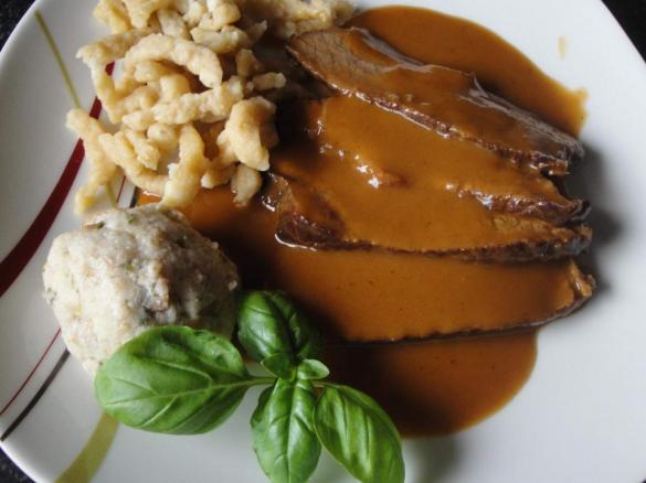 Tafelspitz in Burgundersoße