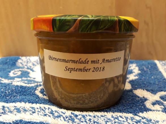 Birnenmarmelade mit Amaretto