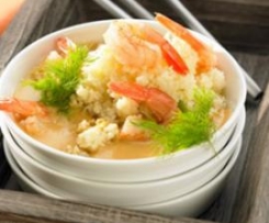 Garnelen-Couscous mit Meeresfrüchtecreme