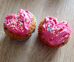Herz Cupcakes mit Buttercream Icing 