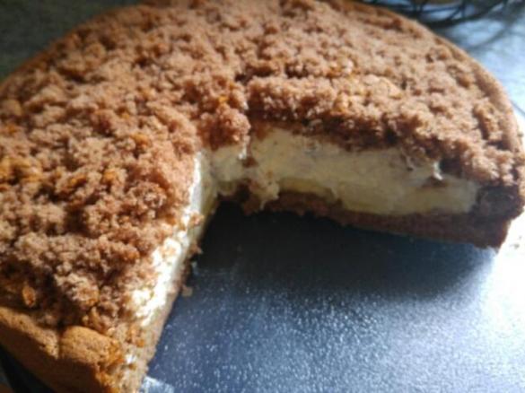 Maulwurftorte mit Quark Sahne Banane Füllung