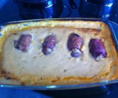 Spargel-Senf-Schnitzelröllchen aus dem Ofen (WW)