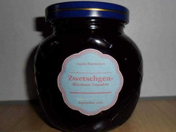 Zwetschgen-Blaubeer-Tomaten-Marmelade