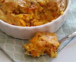 Kürbis-Tarte ohne Boden mit Ziegenkäse und Thymian