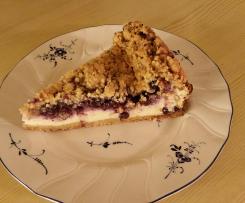 Quark-Streuselkuchen mit Heidelbeeren