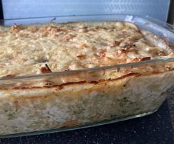 Nudelauflauf mit Lachs und Brokkoli