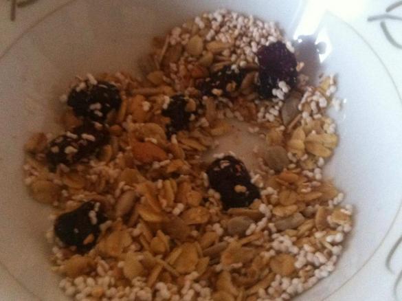 Variation von Knuspermüsli mit Cranberries