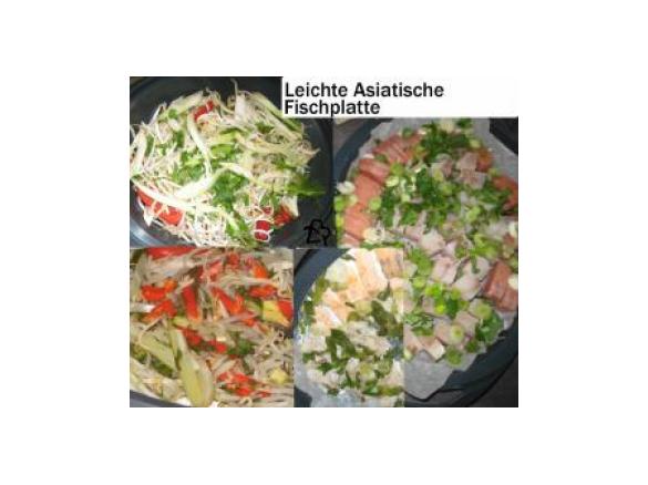 Leichte asiatische Gemüse-Fischplatte