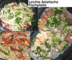 Leichte asiatische Gemüse-Fischplatte