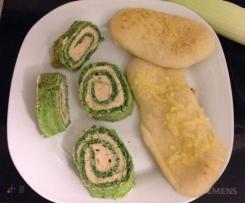 Spinatrolle mit Lachscreme (low carb)