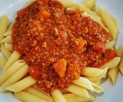 Variation Nudelsoße Bolognese aber mit Kürbis