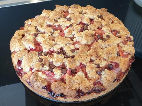 Streuselkuchen vollwertig mit Erdbeeren