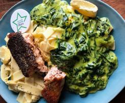 Blattspinat-Safranrahm