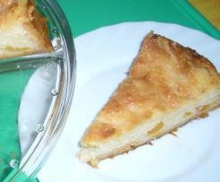 Pfirsich/Zuckeraprikosen Kuchen mit Milchmädchenglasur